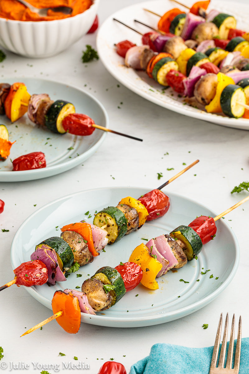 Grilled Vegetable Kabobs with Oregano and Lemon Marinade