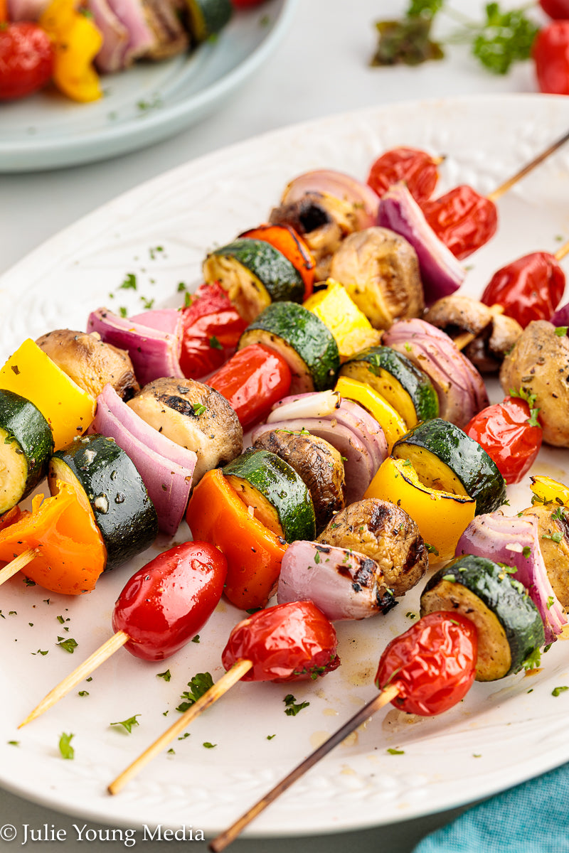 Grilled Vegetable Kabobs with Oregano and Lemon Marinade