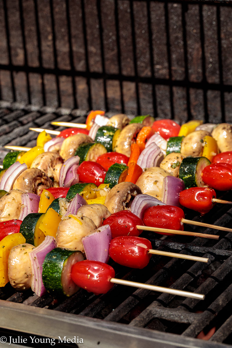 Grilled Vegetable Kabobs with Oregano and Lemon Marinade