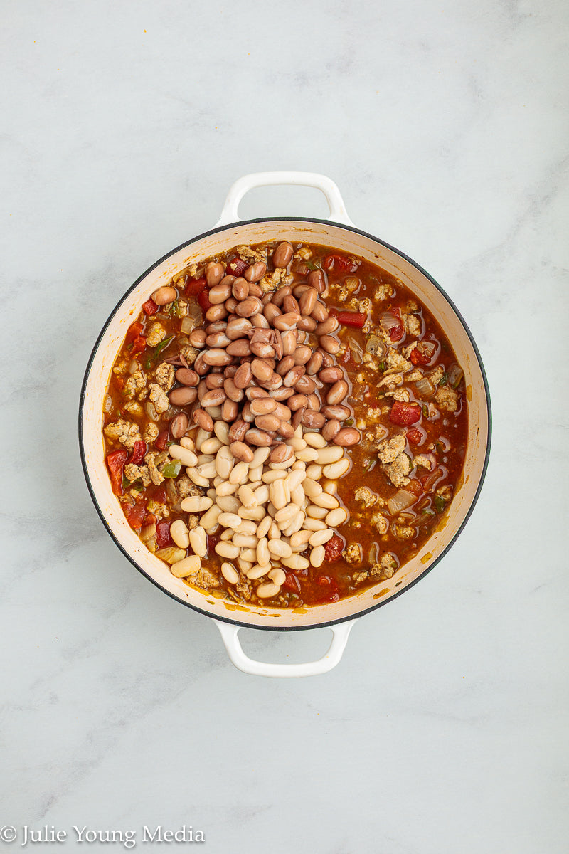 Easy Ground Chicken Chili with Beans