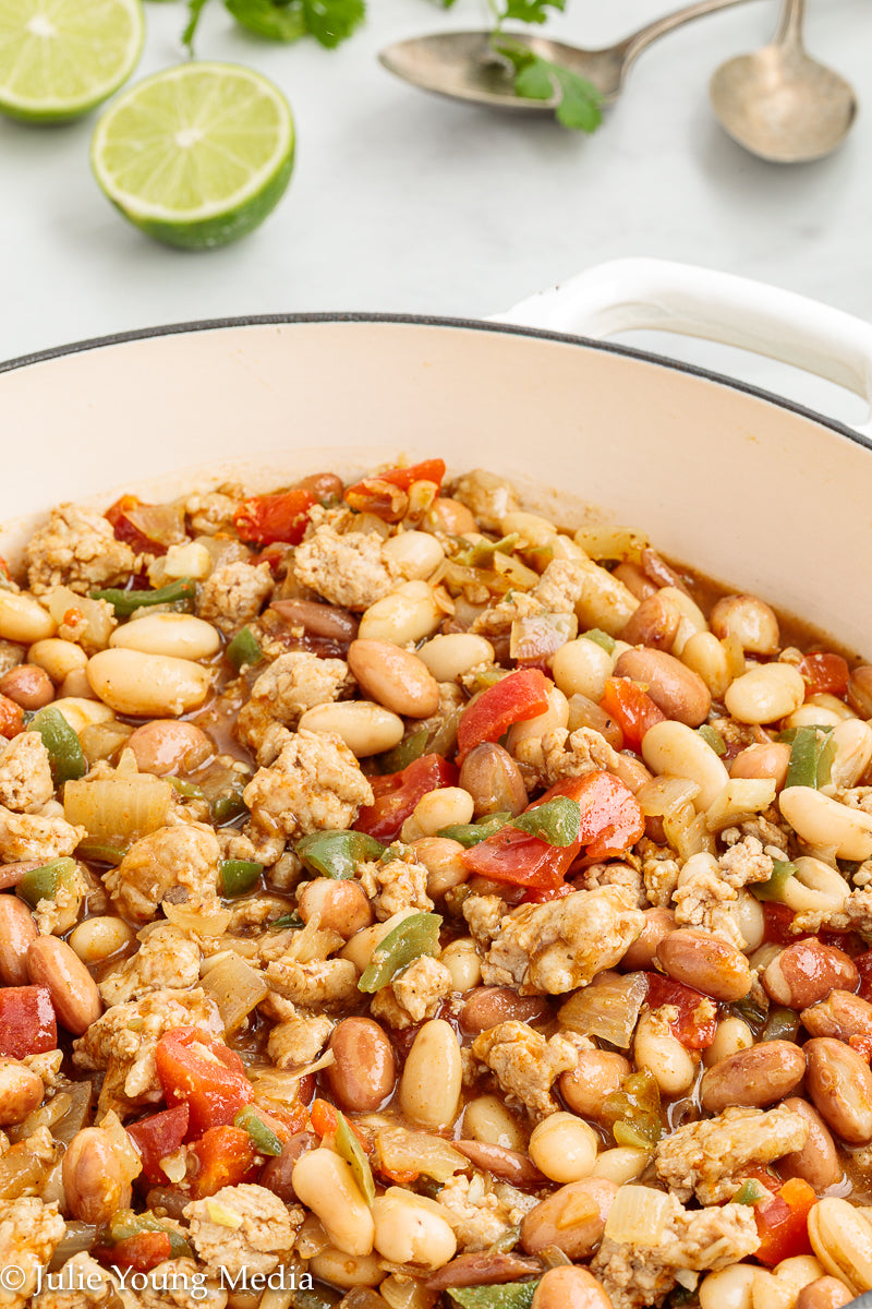Easy Ground Chicken Chili with Beans