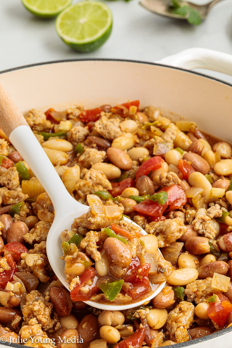 Easy Ground Chicken Chili with Beans