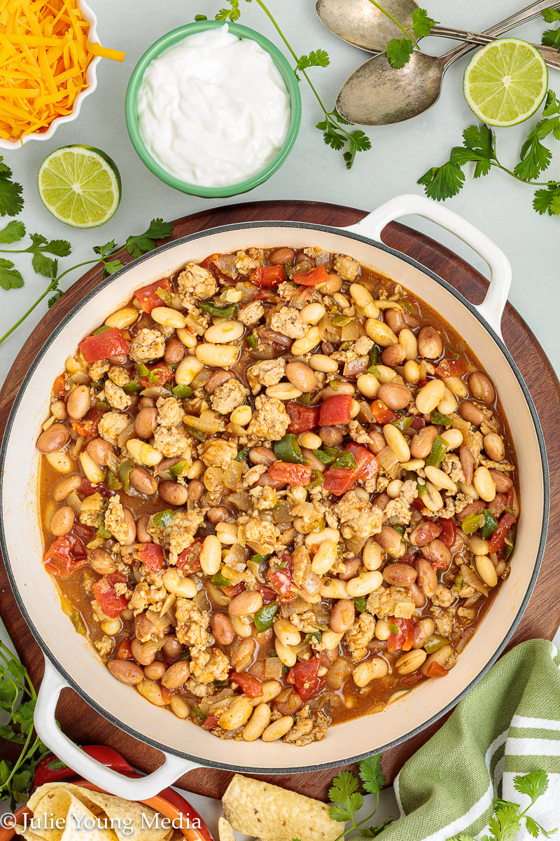 Easy Ground Chicken Chili with Beans