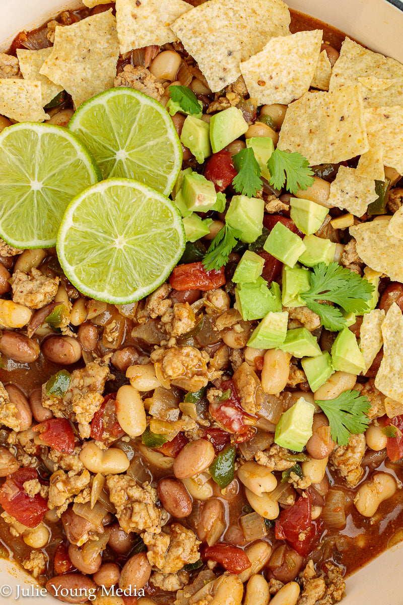 Easy Ground Chicken Chili with Beans