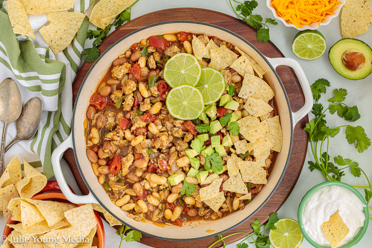 Easy Ground Chicken Chili with Beans