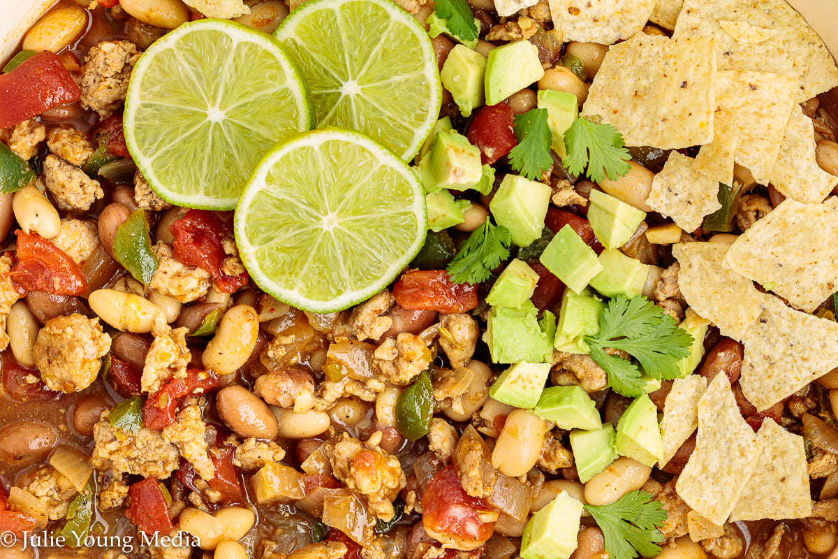 Easy Ground Chicken Chili with Beans
