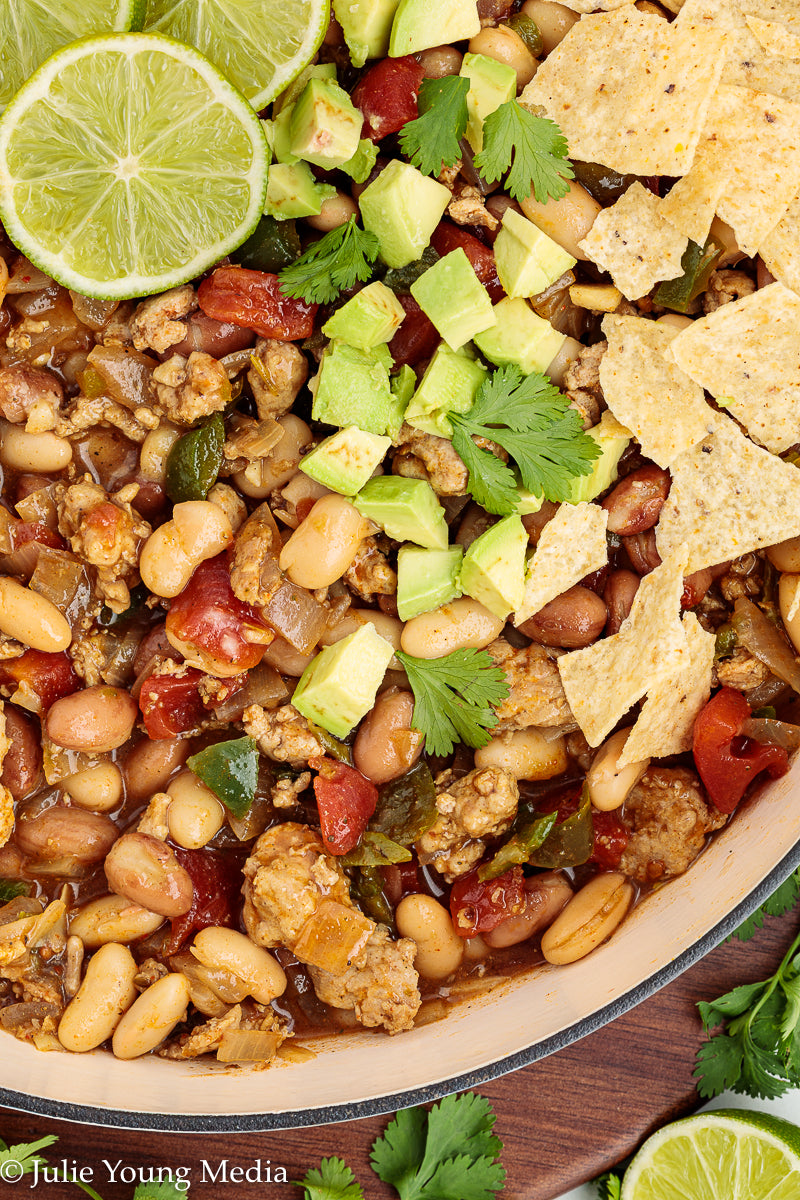 Easy Ground Chicken Chili with Beans