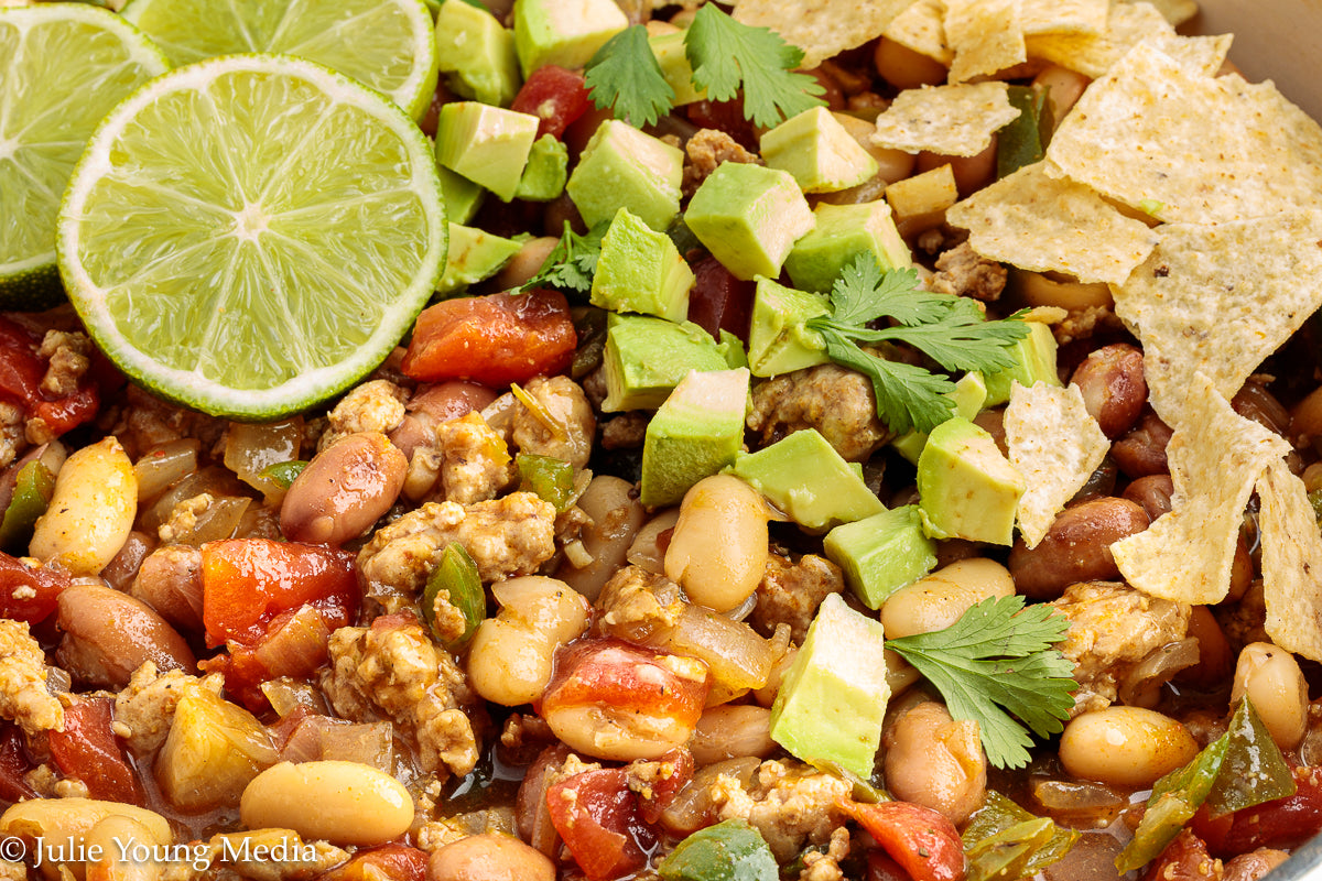 Easy Ground Chicken Chili with Beans
