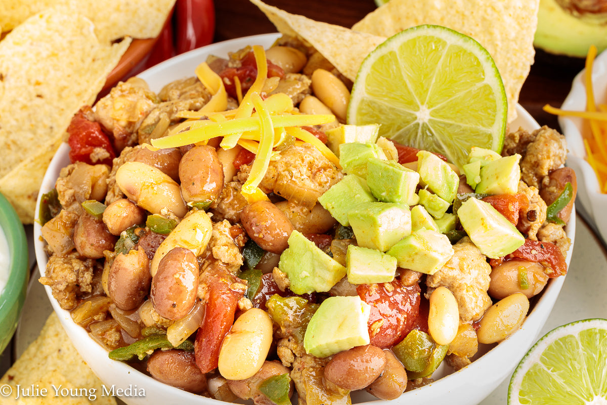 Easy Ground Chicken Chili with Beans