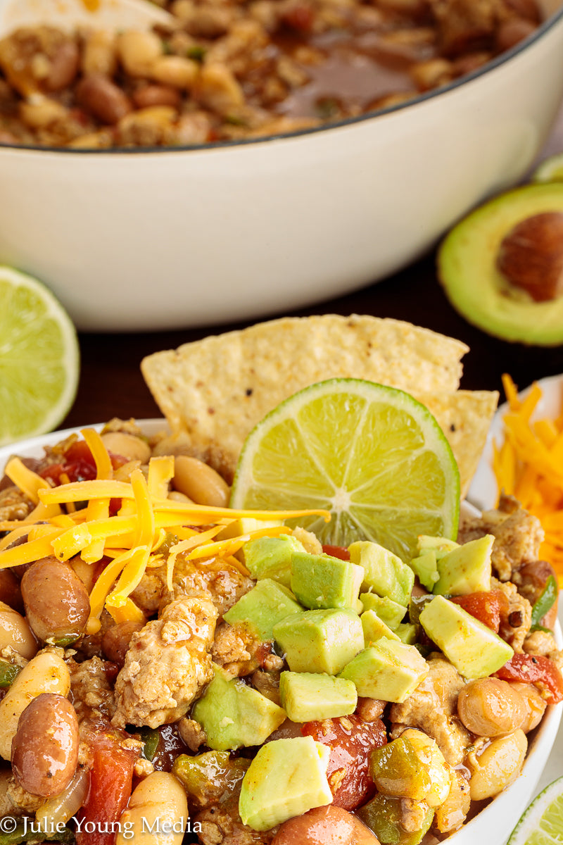 Easy Ground Chicken Chili with Beans