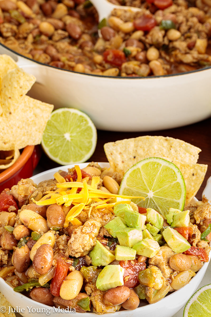 Easy Ground Chicken Chili with Beans