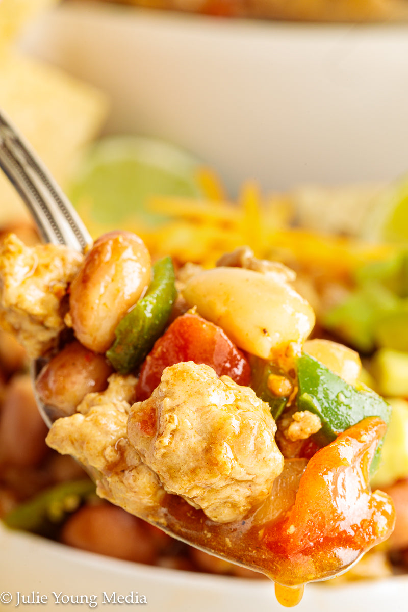 Easy Ground Chicken Chili with Beans