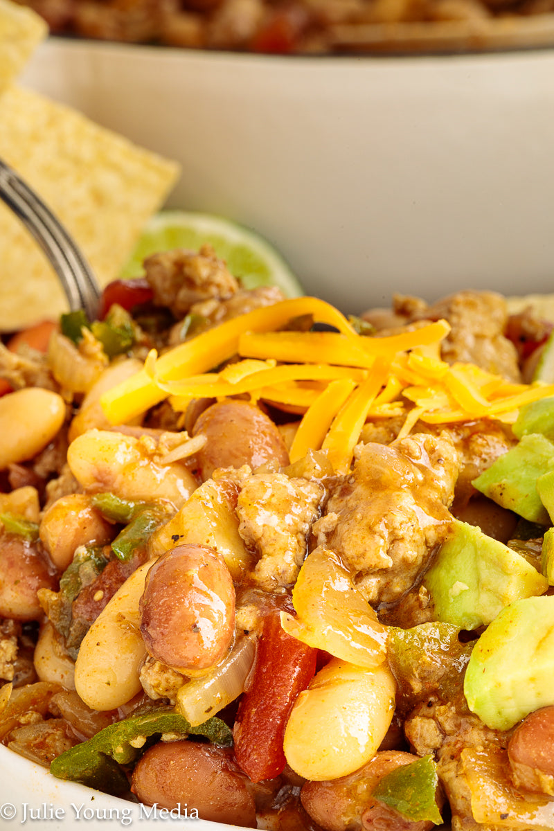Easy Ground Chicken Chili with Beans
