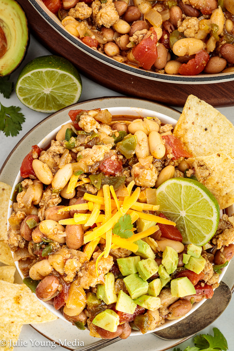 Easy Ground Chicken Chili with Beans
