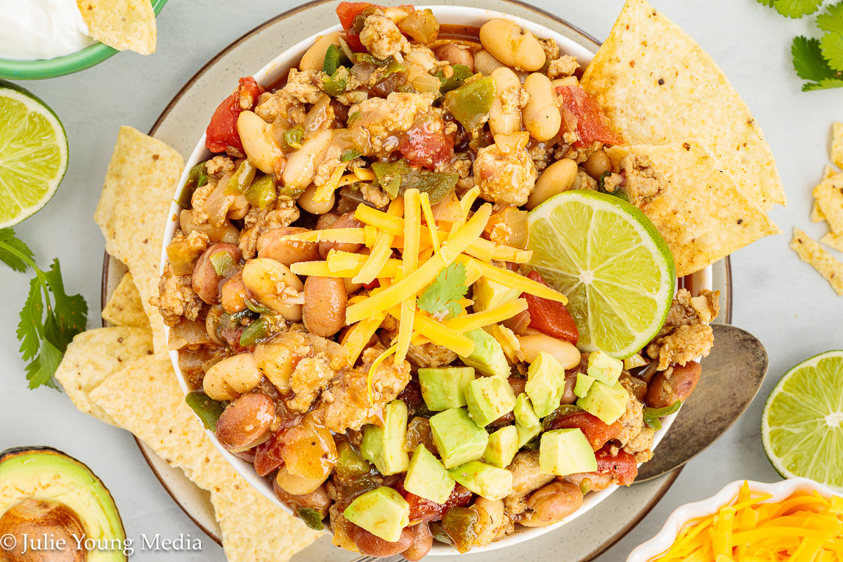 Easy Ground Chicken Chili with Beans