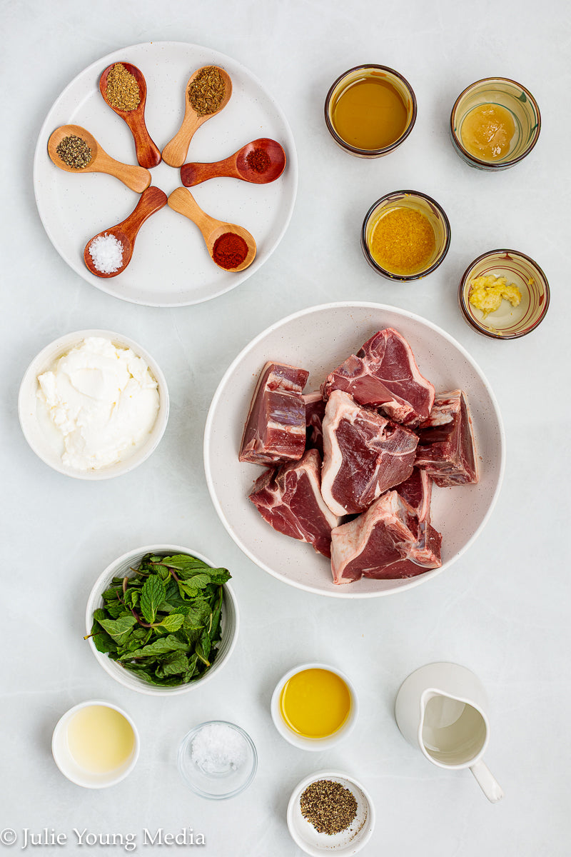 Cumin-Spiced Lamb Loin Chops with Mint Yogurt Drizzle