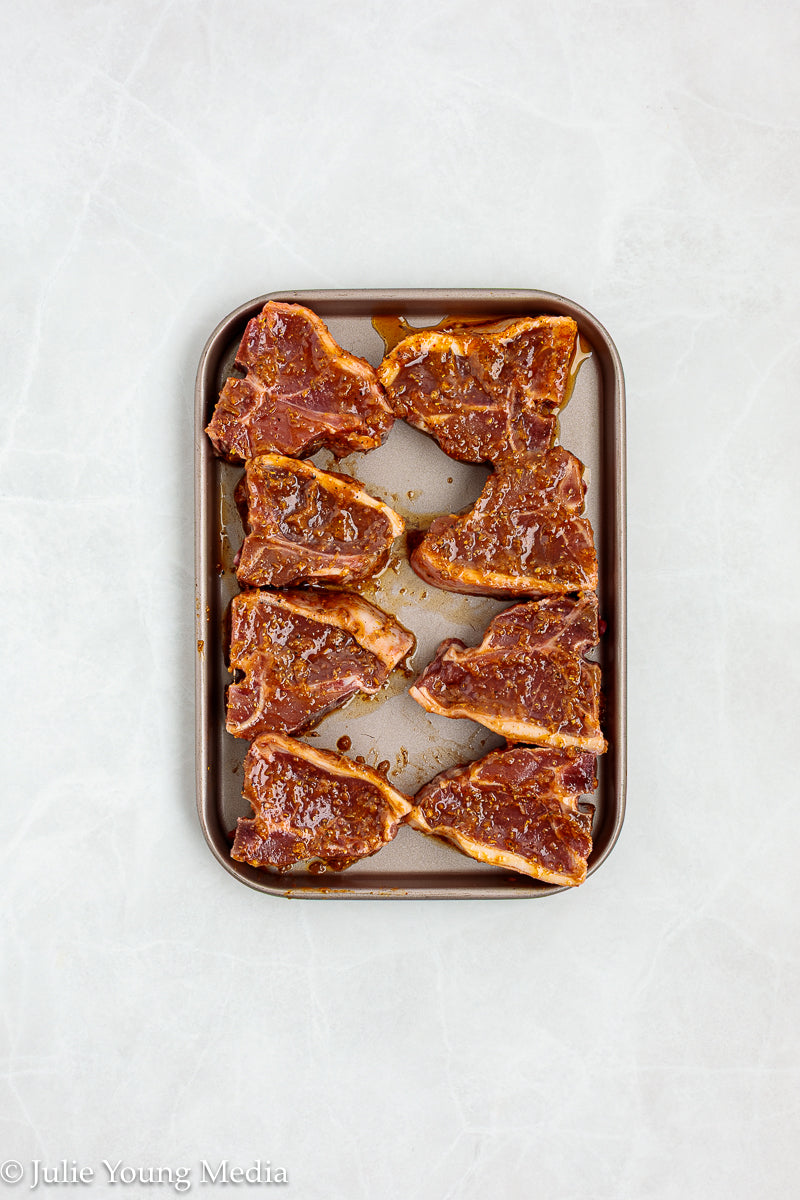 Cumin-Spiced Lamb Loin Chops with Mint Yogurt Drizzle