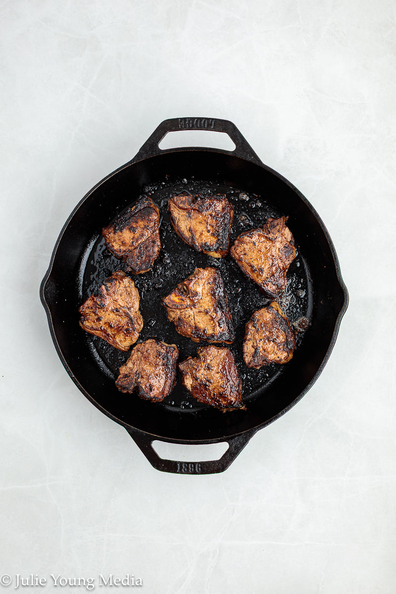 Cumin-Spiced Lamb Loin Chops with Mint Yogurt Drizzle