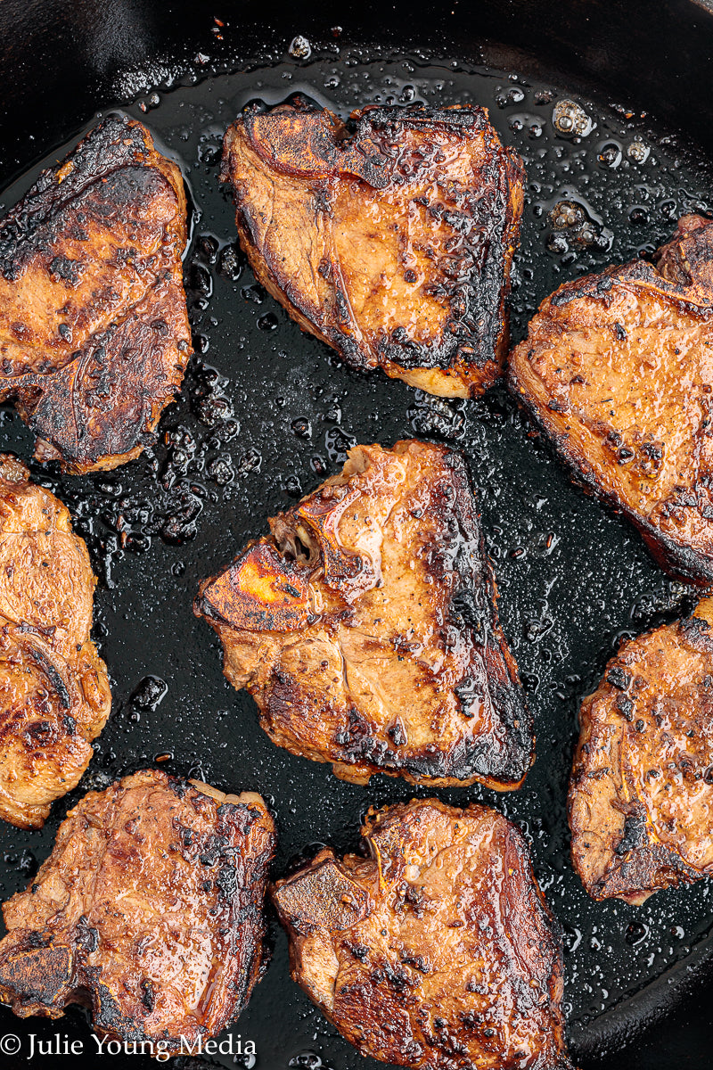 Cumin-Spiced Lamb Loin Chops with Mint Yogurt Drizzle