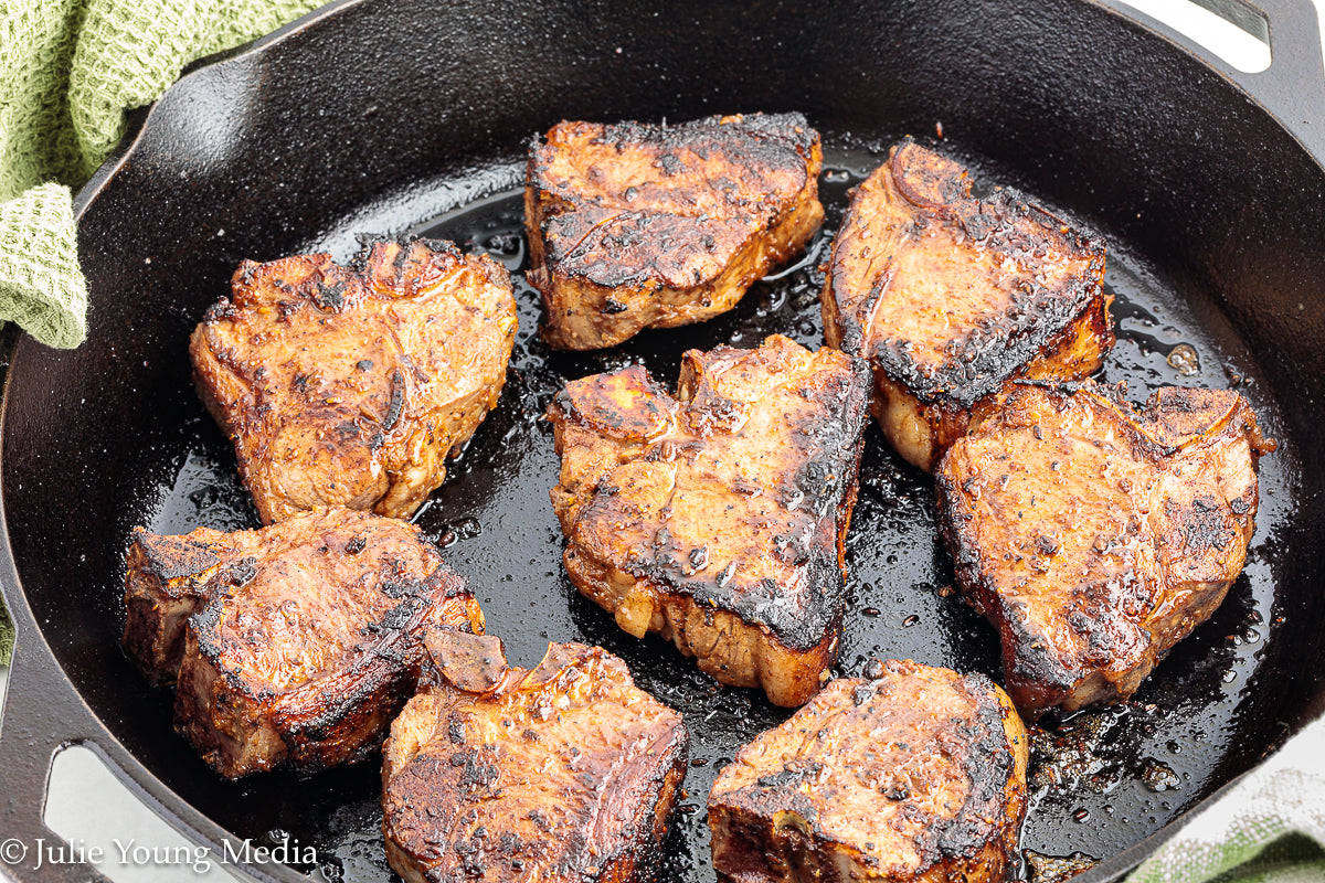 Cumin-Spiced Lamb Loin Chops with Mint Yogurt Drizzle