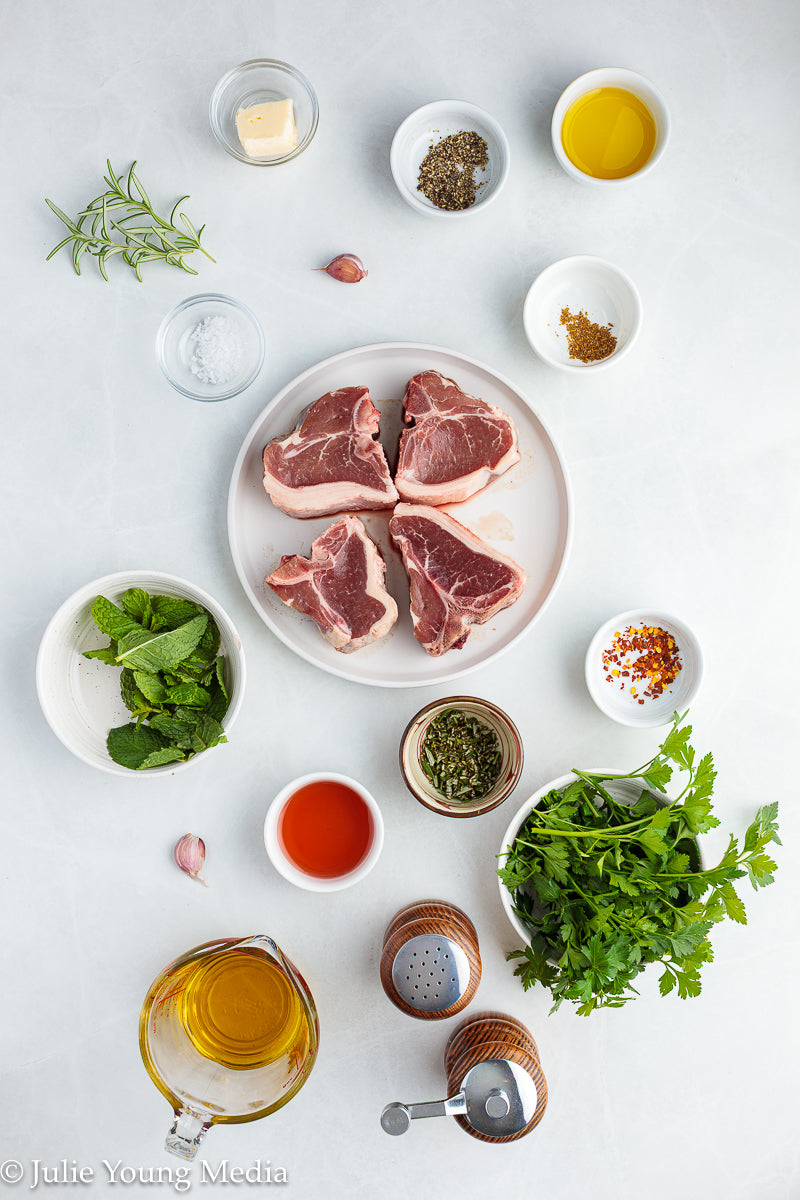 Lamb Loin Chops with Rosemary Garlic Chimichurri