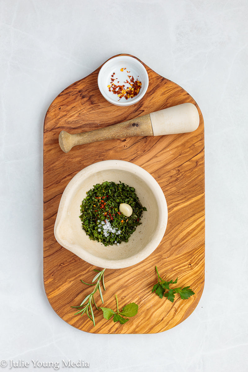 Lamb Loin Chops with Rosemary Garlic Chimichurri