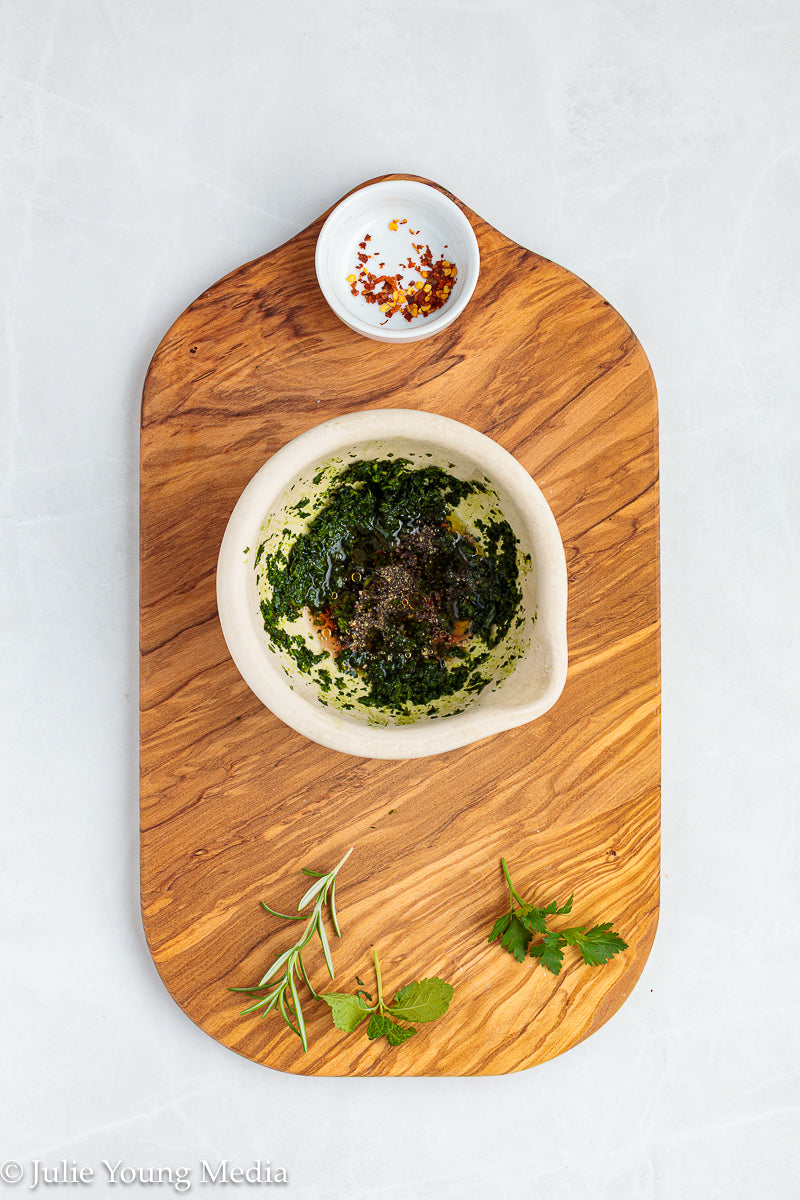 Lamb Loin Chops with Rosemary Garlic Chimichurri