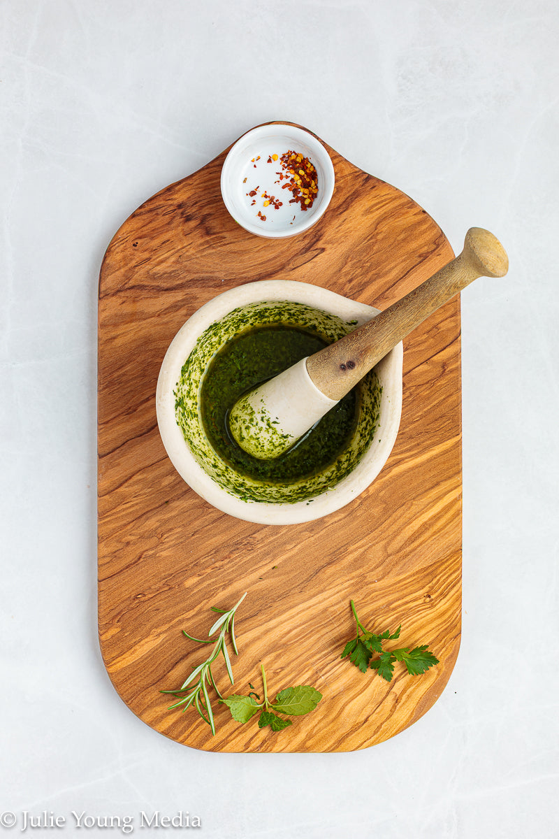 Lamb Loin Chops with Rosemary Garlic Chimichurri