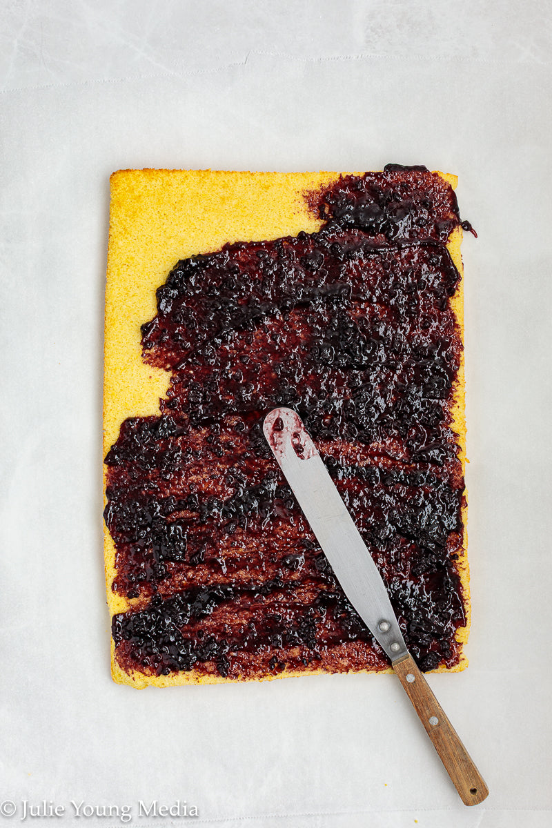 Lemon Blackberry Ice Cream Jelly Roll Cake