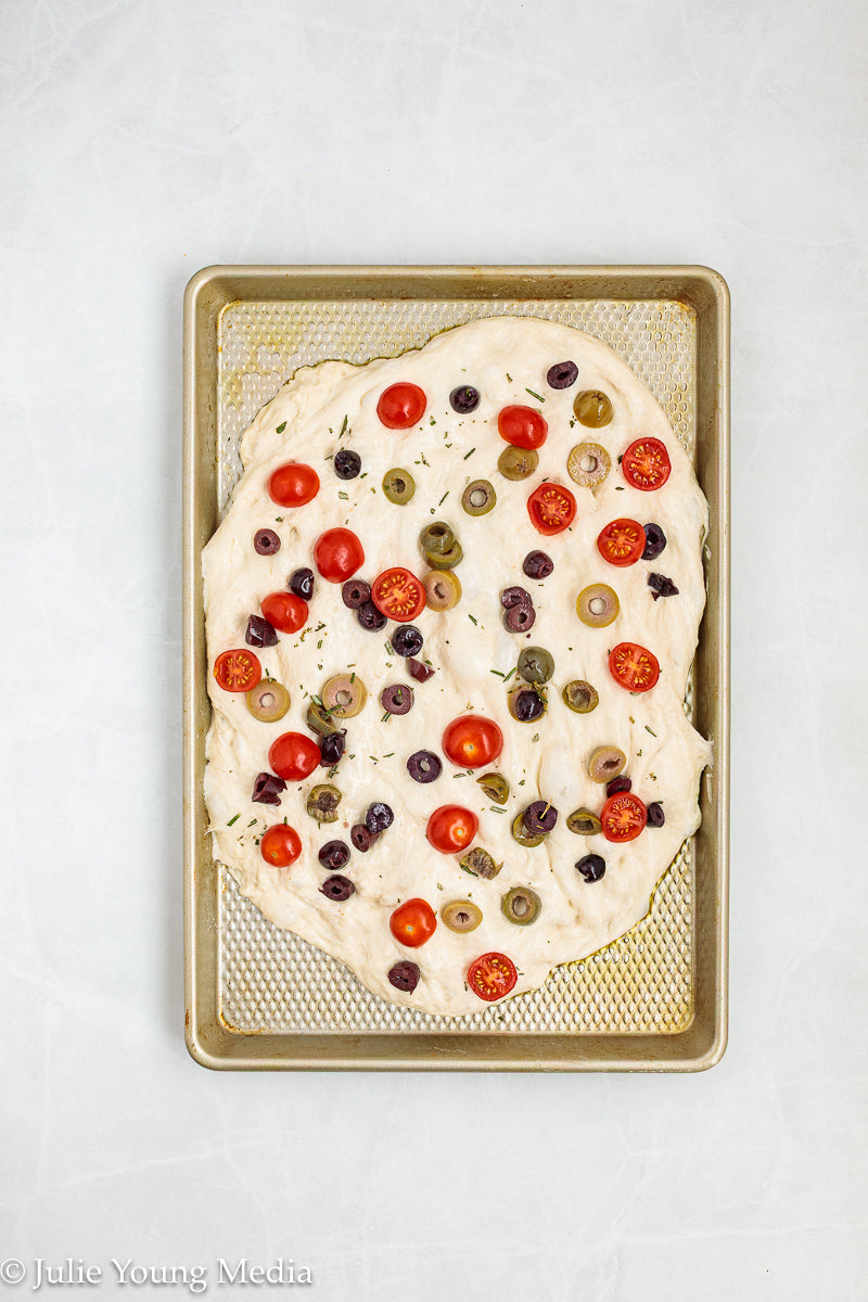 Olive and Cherry Tomato Focaccia