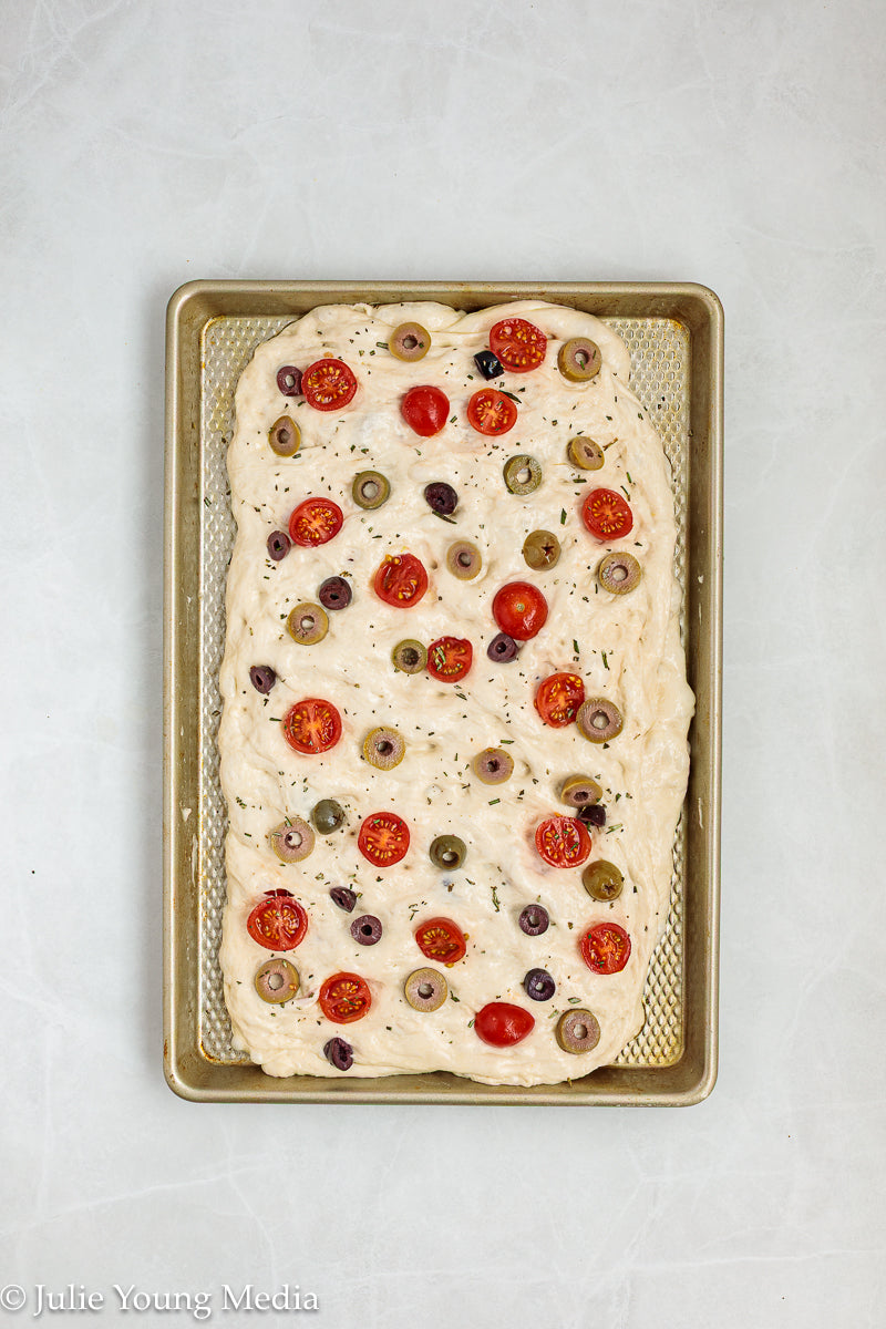 Olive and Cherry Tomato Focaccia