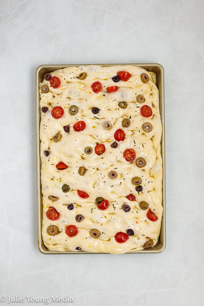 Olive and Cherry Tomato Focaccia
