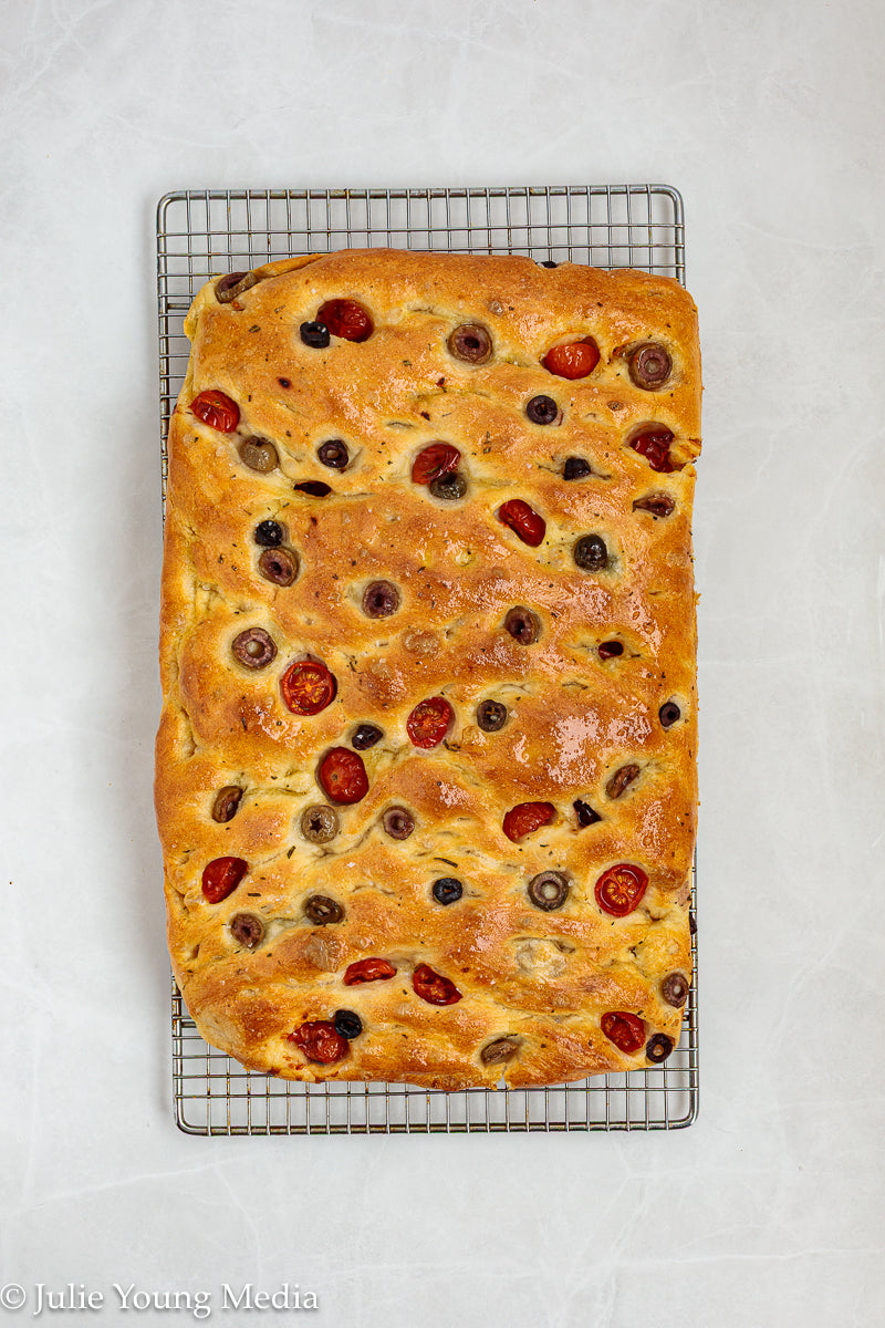 Olive and Cherry Tomato Focaccia