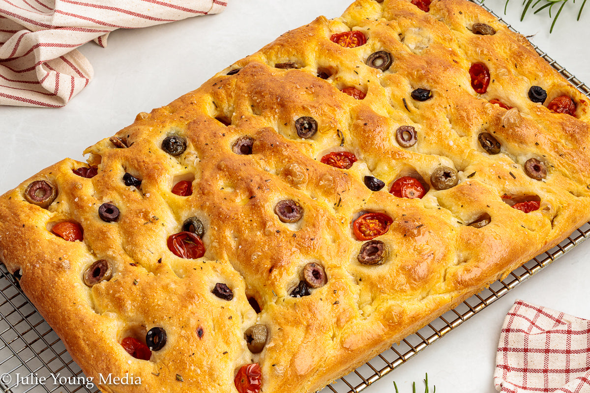 Olive and Cherry Tomato Focaccia