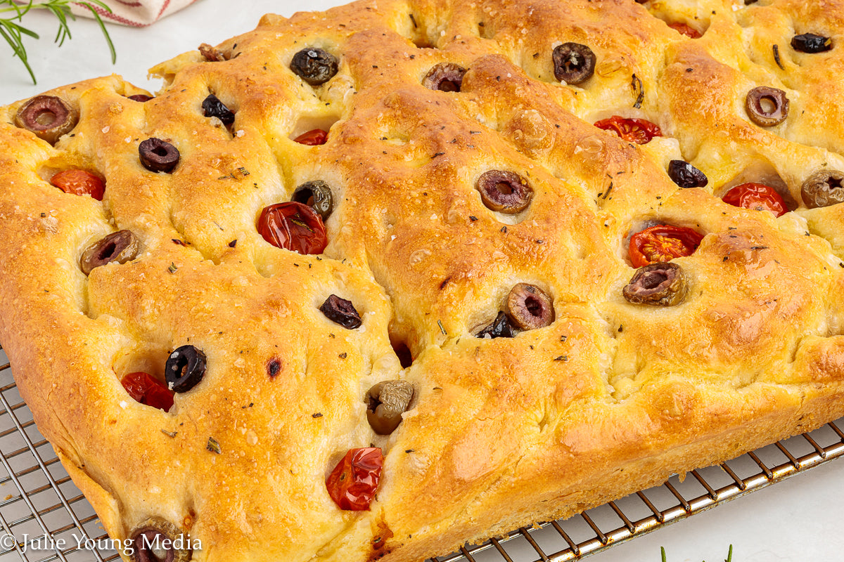 Olive and Cherry Tomato Focaccia