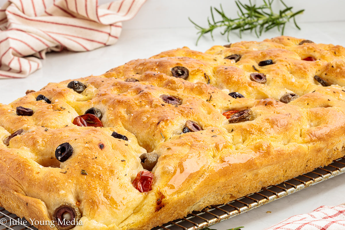 Olive and Cherry Tomato Focaccia