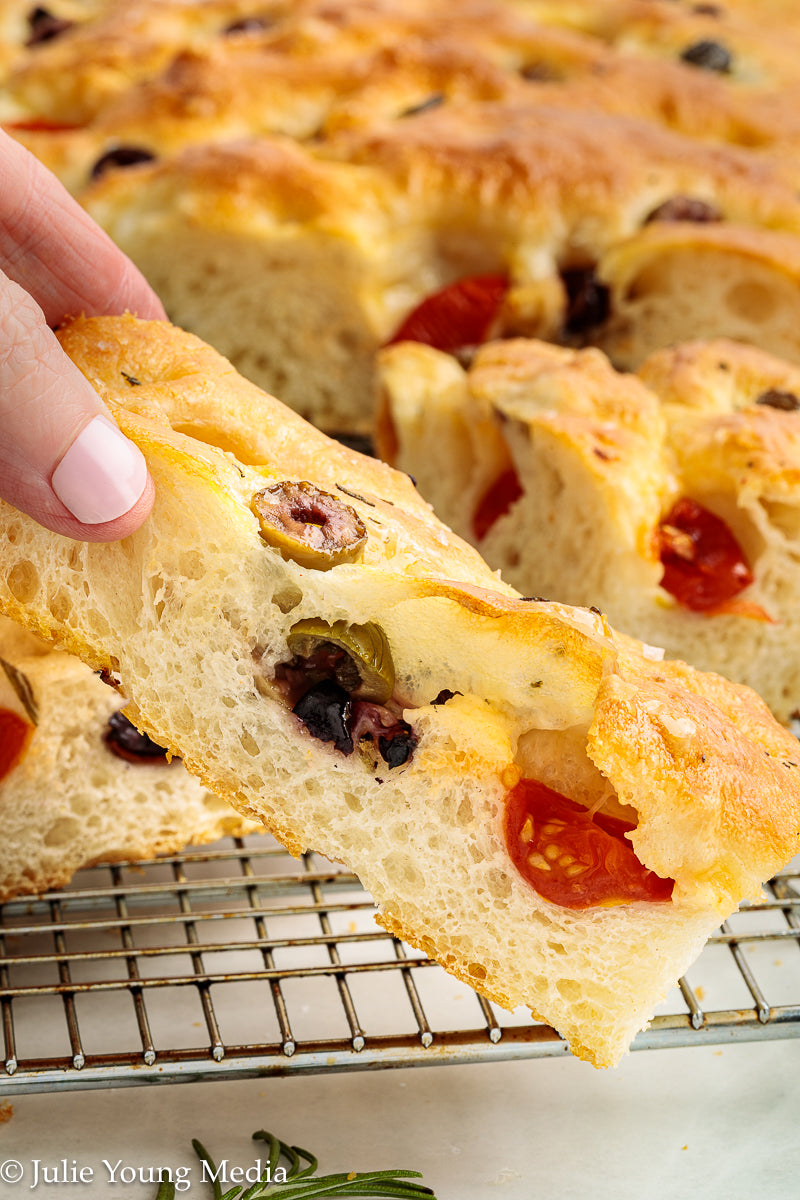 Olive and Cherry Tomato Focaccia