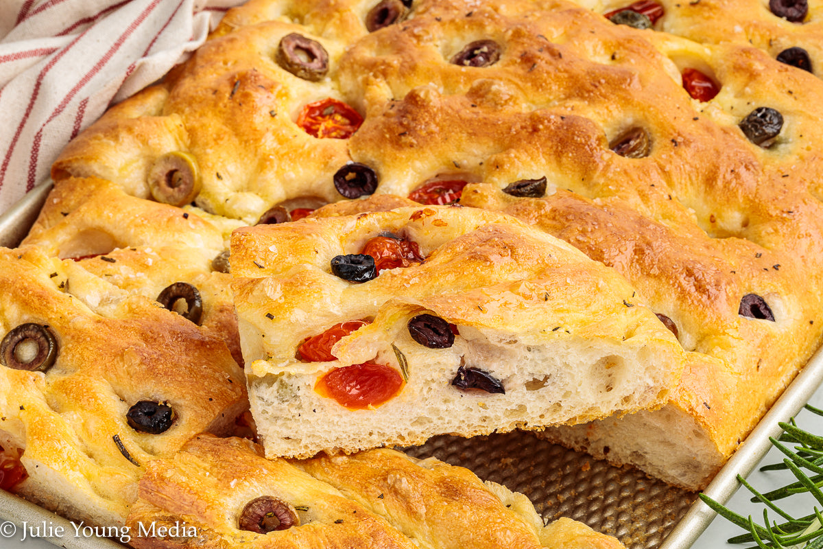 Olive and Cherry Tomato Focaccia