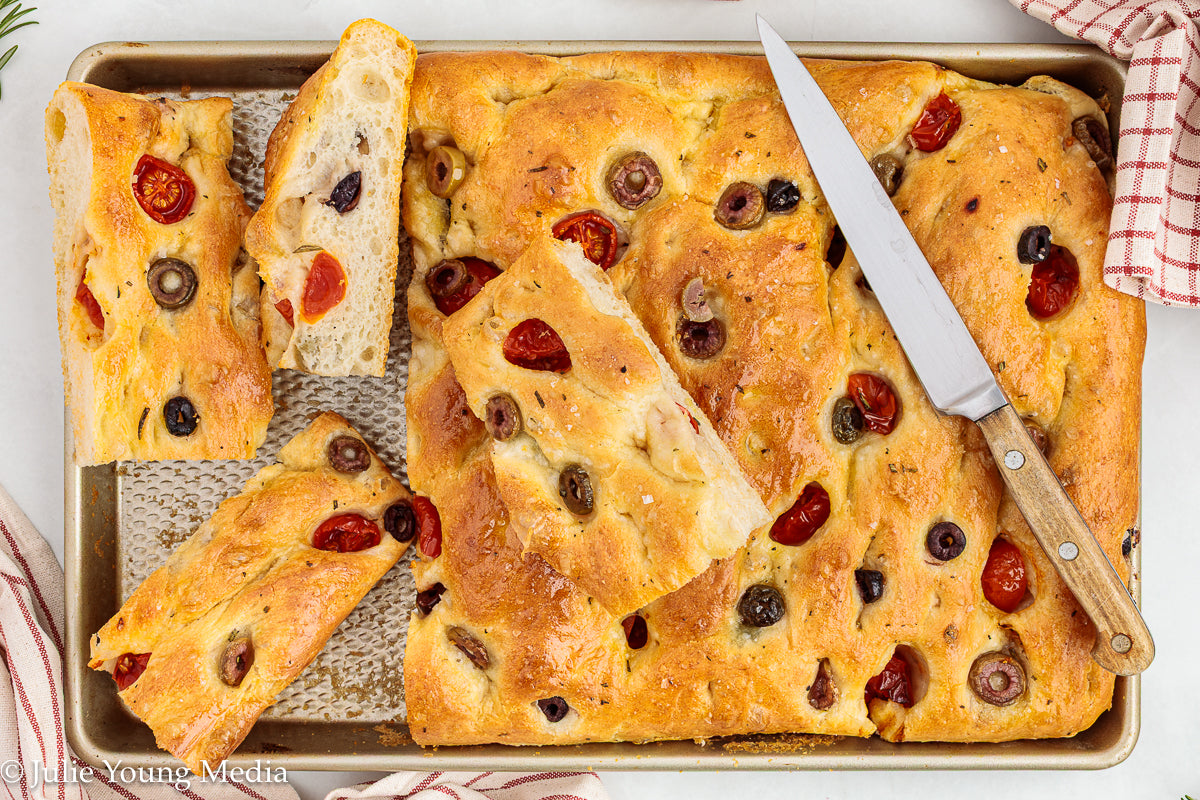 Olive and Cherry Tomato Focaccia