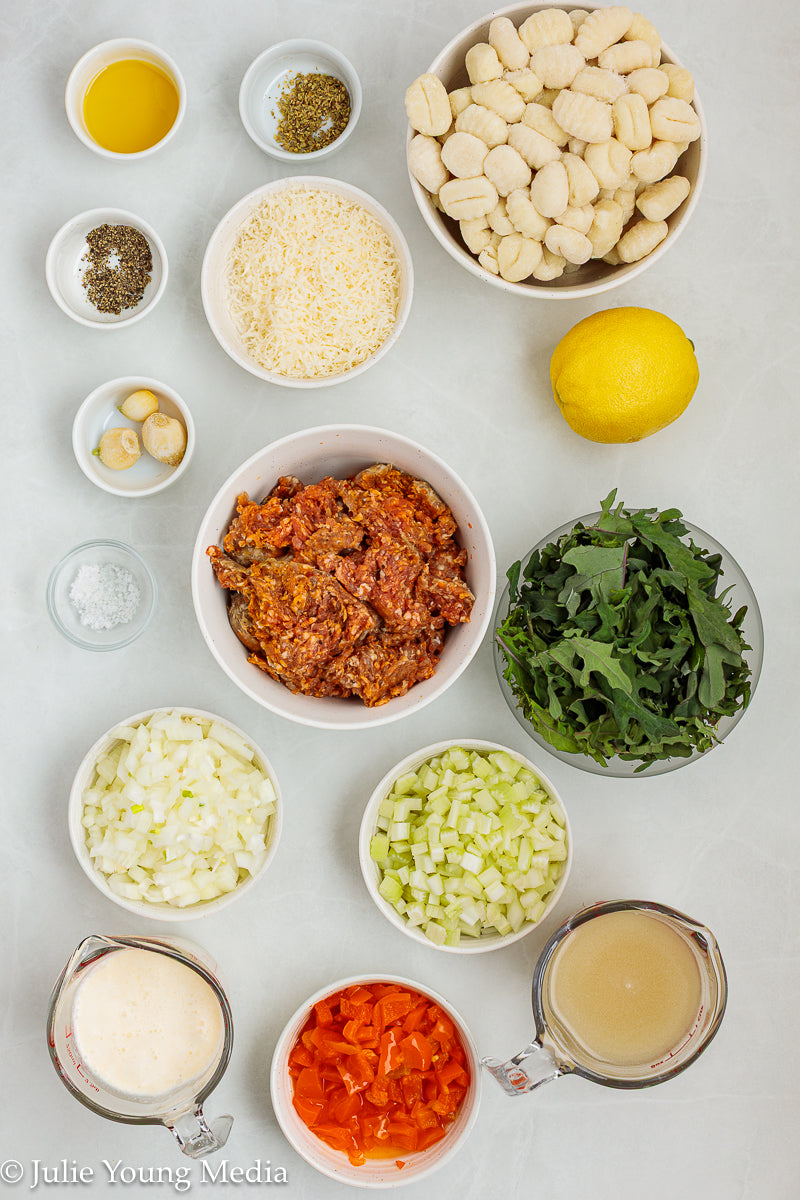 One Pot Creamy Sausage and Gnocchi Soup
