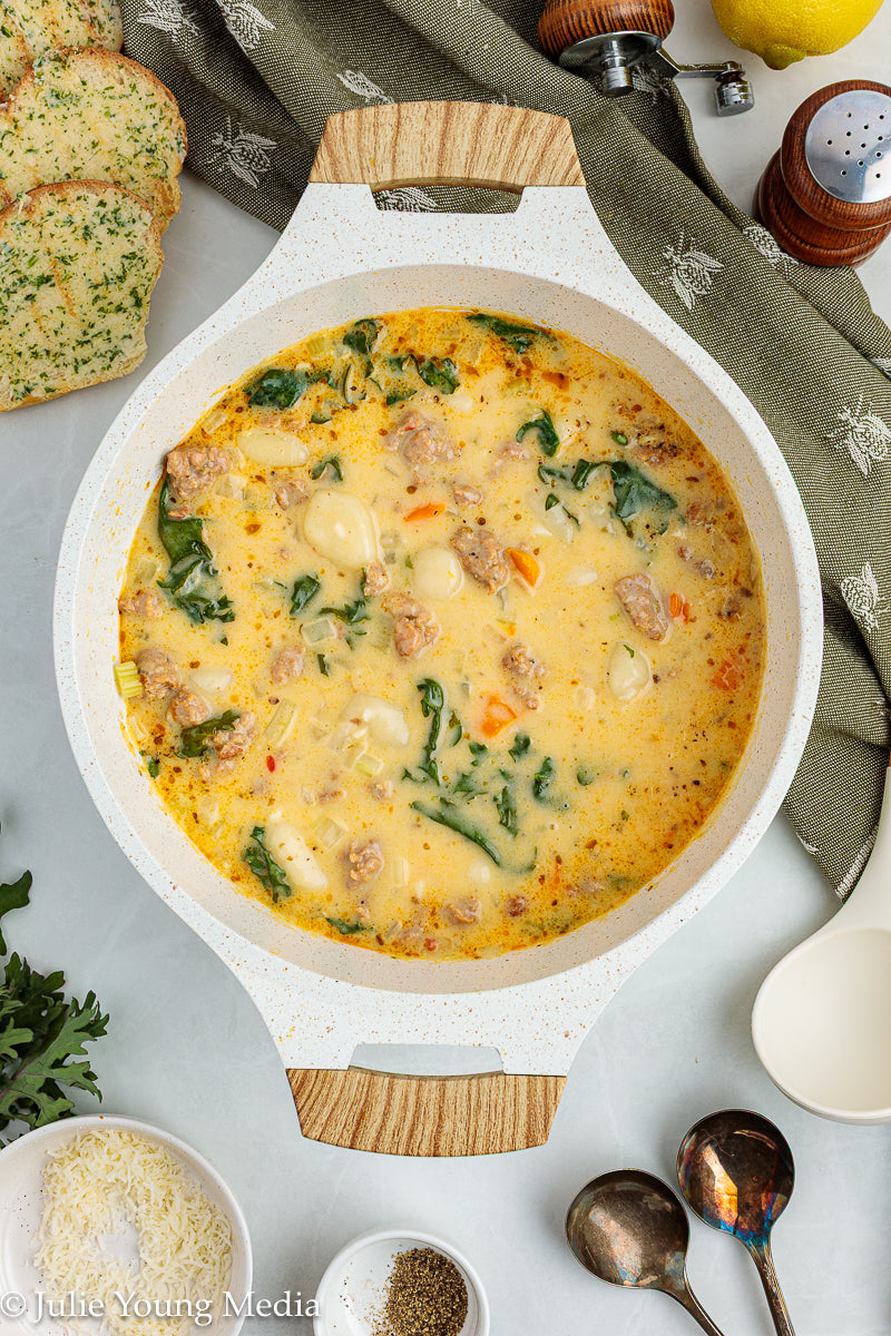 One Pot Creamy Sausage and Gnocchi Soup