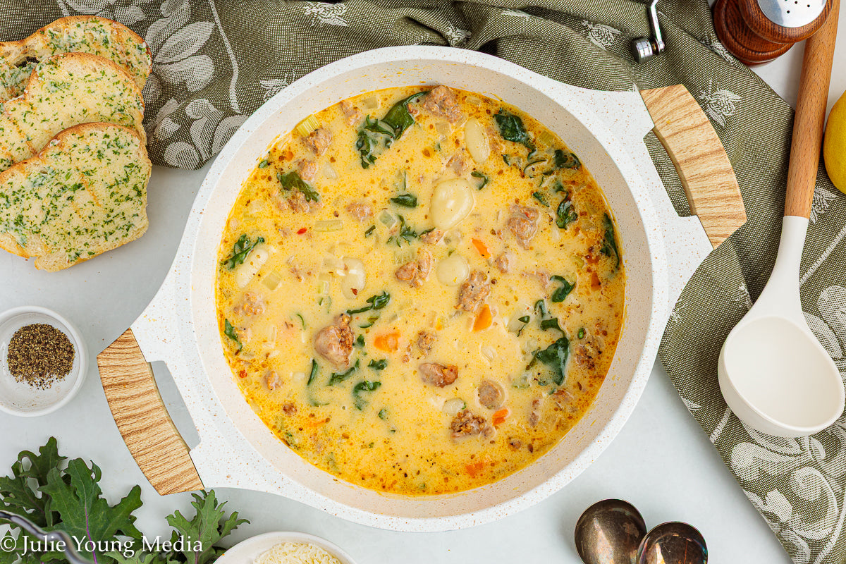 One Pot Creamy Sausage and Gnocchi Soup