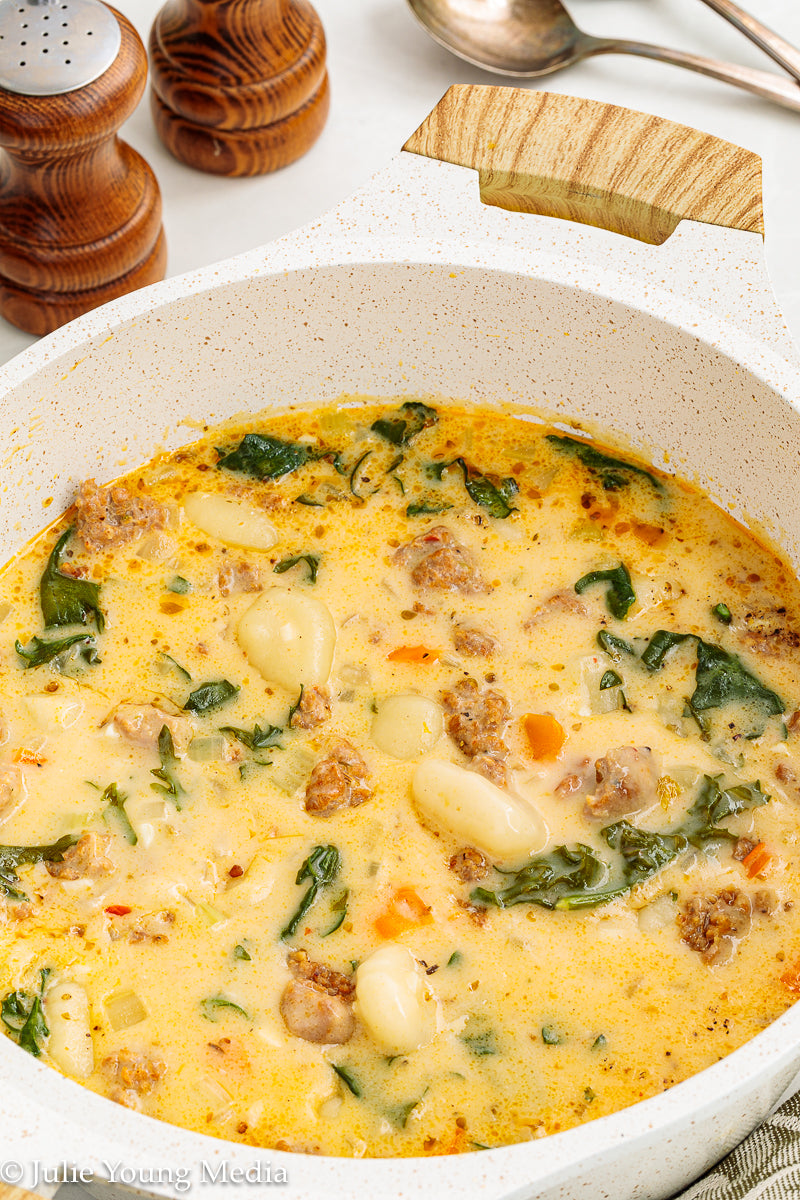 One Pot Creamy Sausage and Gnocchi Soup
