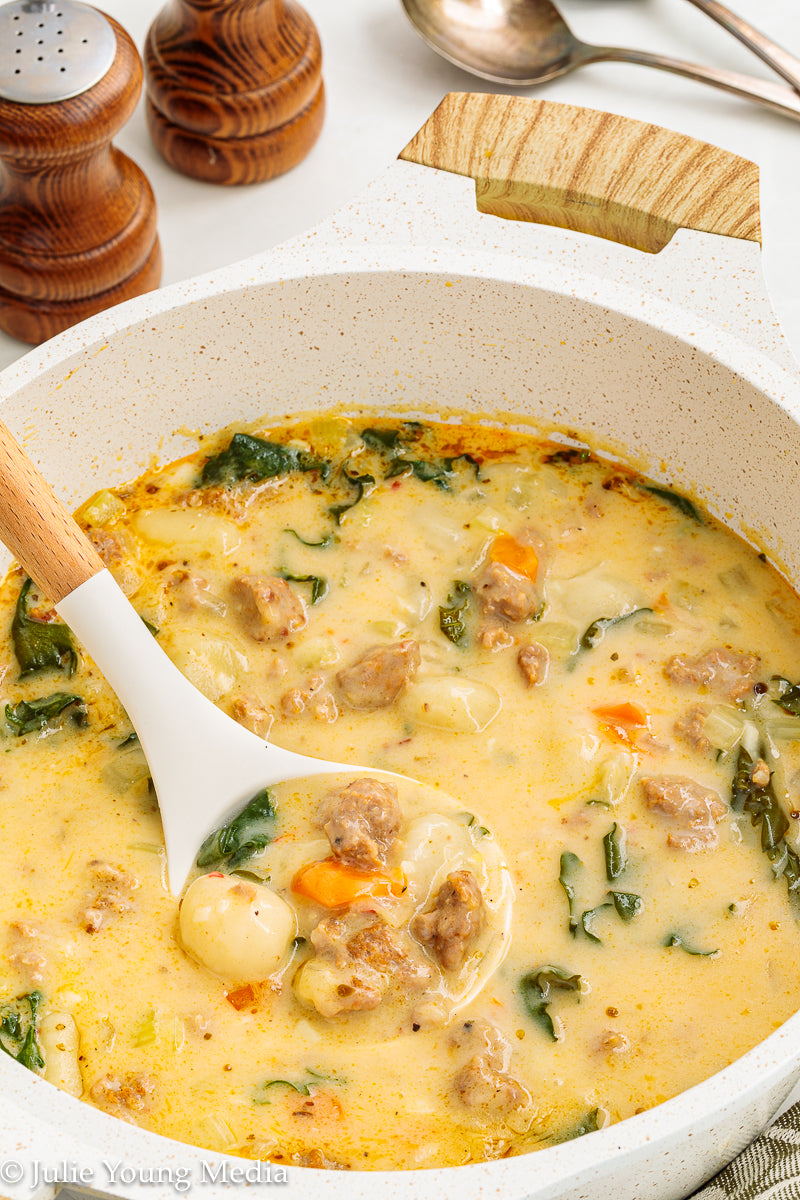 One Pot Creamy Sausage and Gnocchi Soup