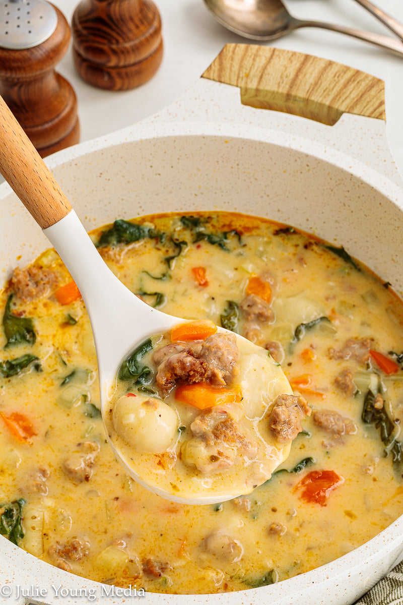 One Pot Creamy Sausage and Gnocchi Soup