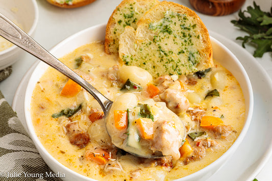 One Pot Creamy Sausage and Gnocchi Soup