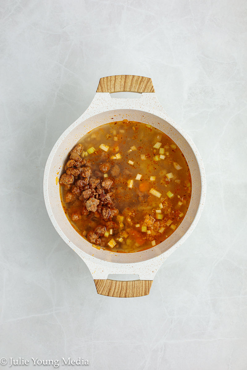 One Pot Creamy Sausage and Gnocchi Soup