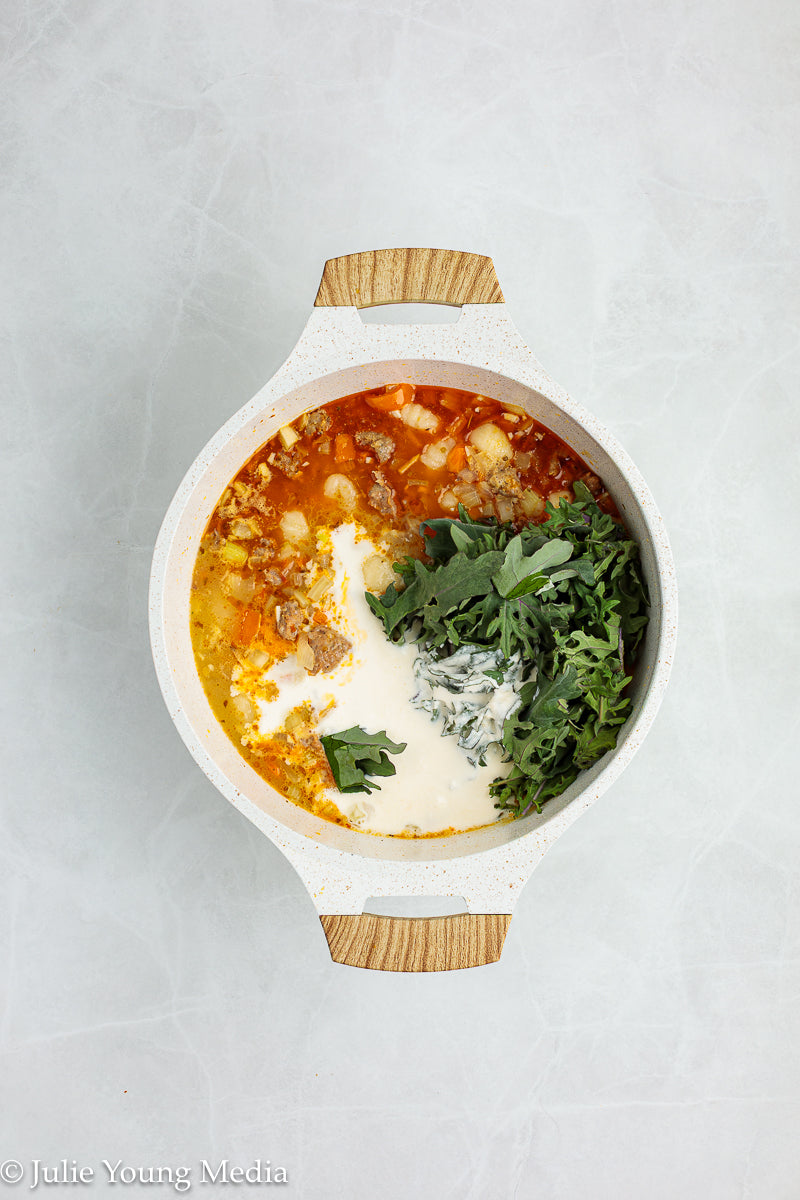 One Pot Creamy Sausage and Gnocchi Soup
