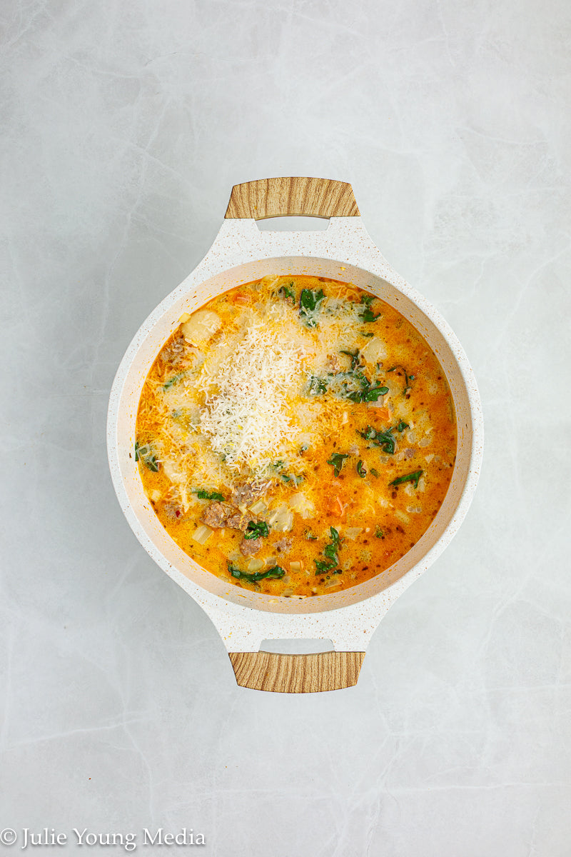 One Pot Creamy Sausage and Gnocchi Soup