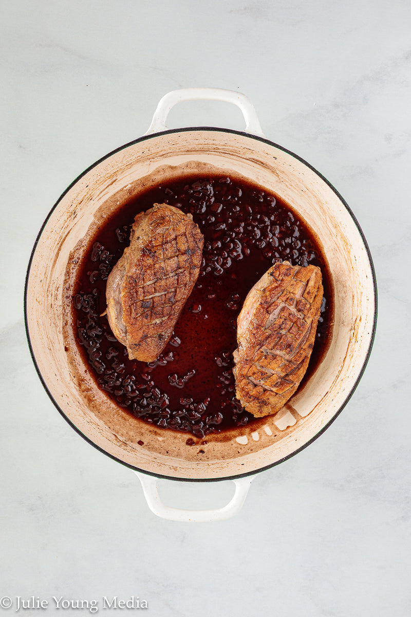 Pan Seared Duck Breast with Fresh Cherries